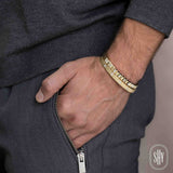 0.45CT DIAMOND GEO CUT MATTE MEN'S CUFF BRACELET