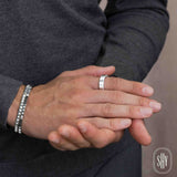 0.23CT DIAMOND MATTE OMNIFIT MEN'S BAND 6.1MM SZ 9.5-10.5