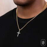1.55CT DIAMOND EMERALD CROSS PENDANT