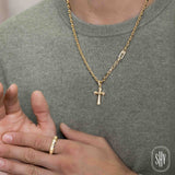 0.22CT DIAMOND CROSS MATTE PENDANT