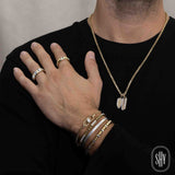 ODYX BRACELET 0.10CT DIAMOND MEN'S BOX CHAIN WITH ICON LUMERIA LOCK 6.5-9
