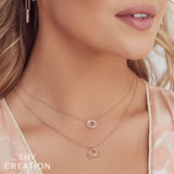 0.07CT DIAMOND LOVE KNOT CIRCLE NECKLACE