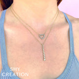 0.37CT DIAMOND BEZEL JOURNEY NECKLACE