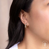 0.84CT DIAMOND BEZEL HOOP EARRING