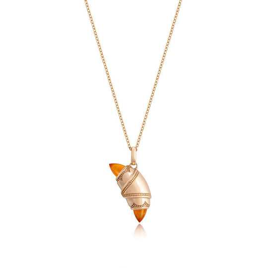 Carnelian Crescent Cookie Necklace