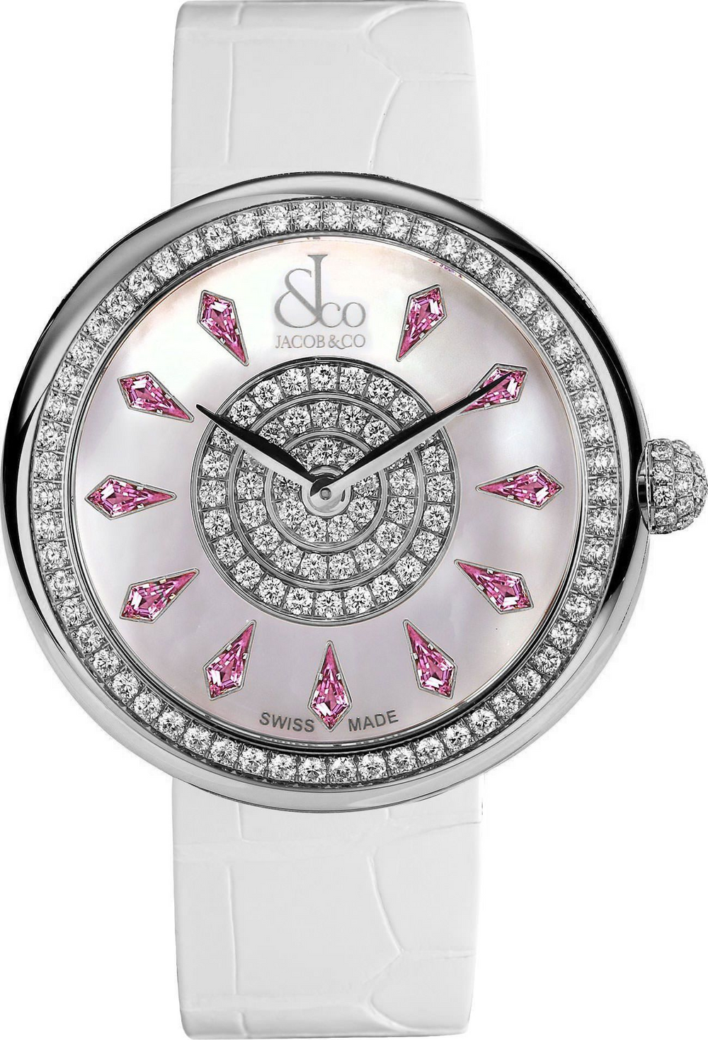 Jacob & Co. Brilliant Pink Sapphires in Stainless Steel 38 mm Watch
