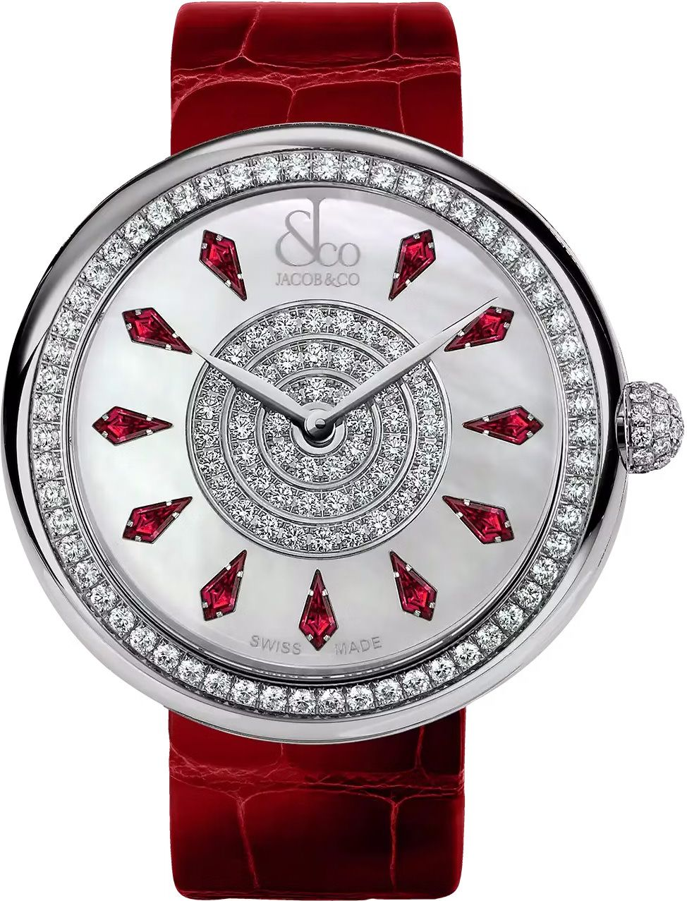 Jacob & Co. Brilliant One Row Steel Ruby 38 mm Watch