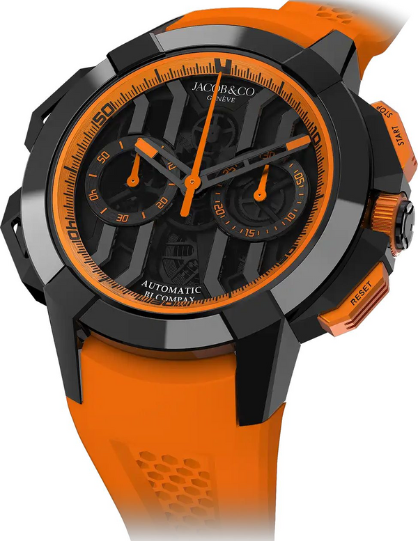 Jacob & Co Epic X Chrono Black Titanium & Orange Inner Ring 44 mm Watch