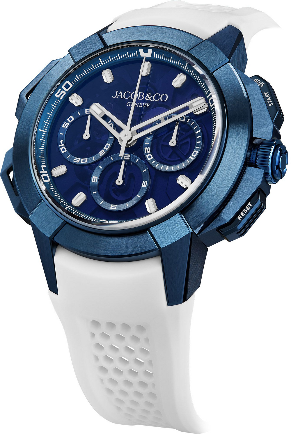 Jacob & Co Epic X Chrono Tri-Compax Blue Titanium 44 mm Watch