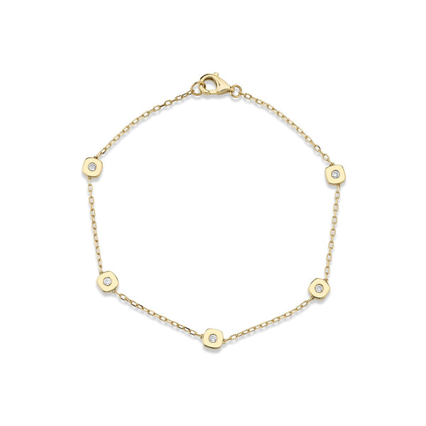 MICHAEL M Bracelets 14K Yellow Gold Signature Station Bracelet BR437