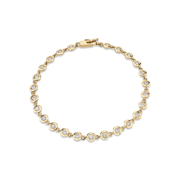 MICHAEL M Bracelets 14K Yellow Gold / Small Round Bezel Tennis Bracelet BR408