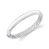 Polished Silver Orb Split Hinged Bracelet