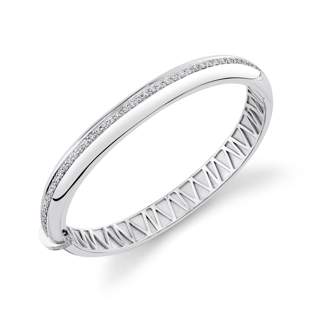 Silver Orb Split Hinged Bracelet