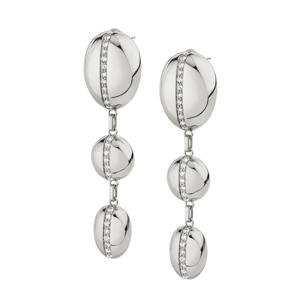 Silver Orb Split Drop Earrings