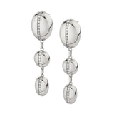 Silver Orb Split Drop Earrings