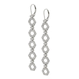 Pavé Hex Long Infinity Earrings