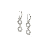 Pavé Hex Short Infinity Earrings