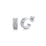 Tetra Pavé Huggie Hoops