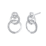 Triple Circle Diamond Drop Earrings
