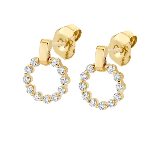 MICHAEL M Earrings 14K Yellow Gold Cloud Single Drop Earrings ER386-M