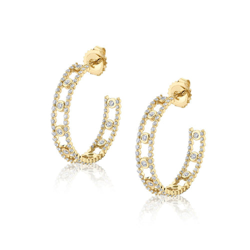 MICHAEL M Earrings 14K Yellow Gold Cloud Stacked Hoops ER387YG