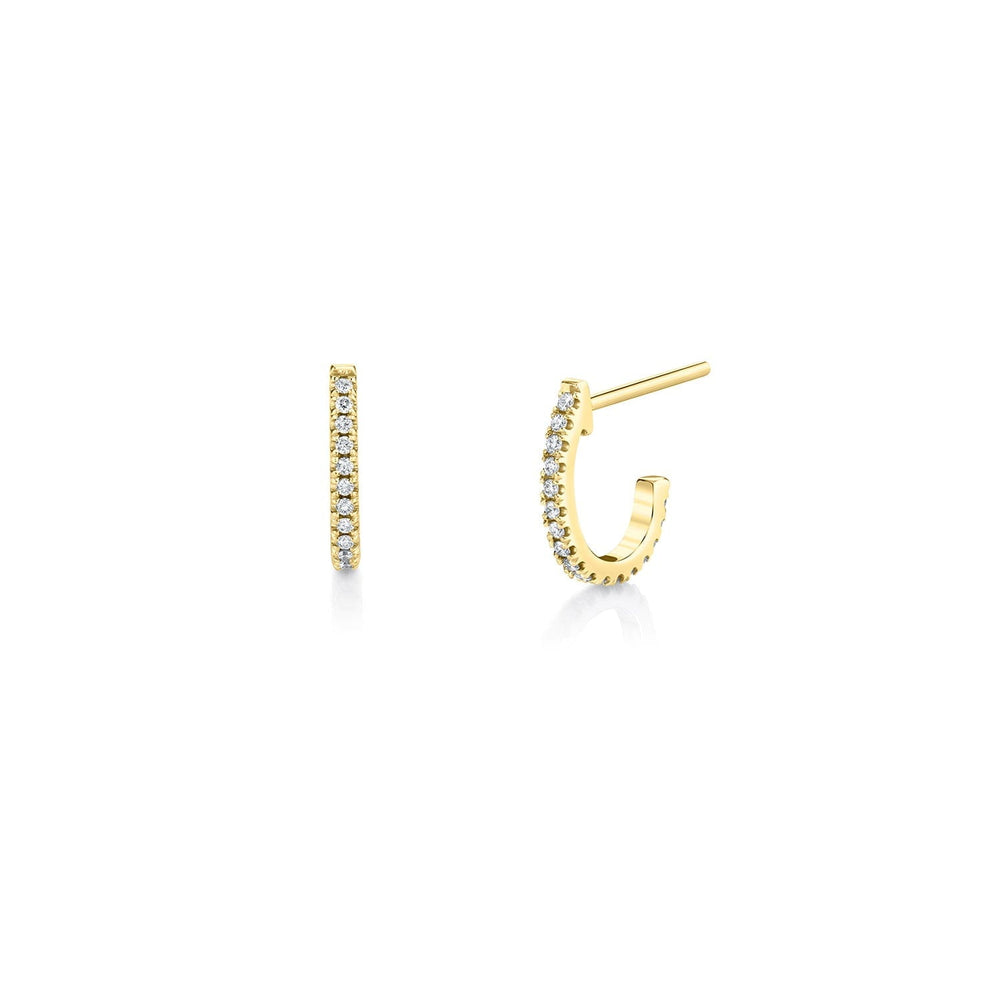 Diamond Huggie Hoop Earrings