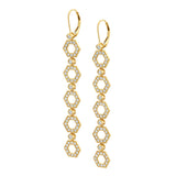 Pavé Hex Long Infinity Earrings