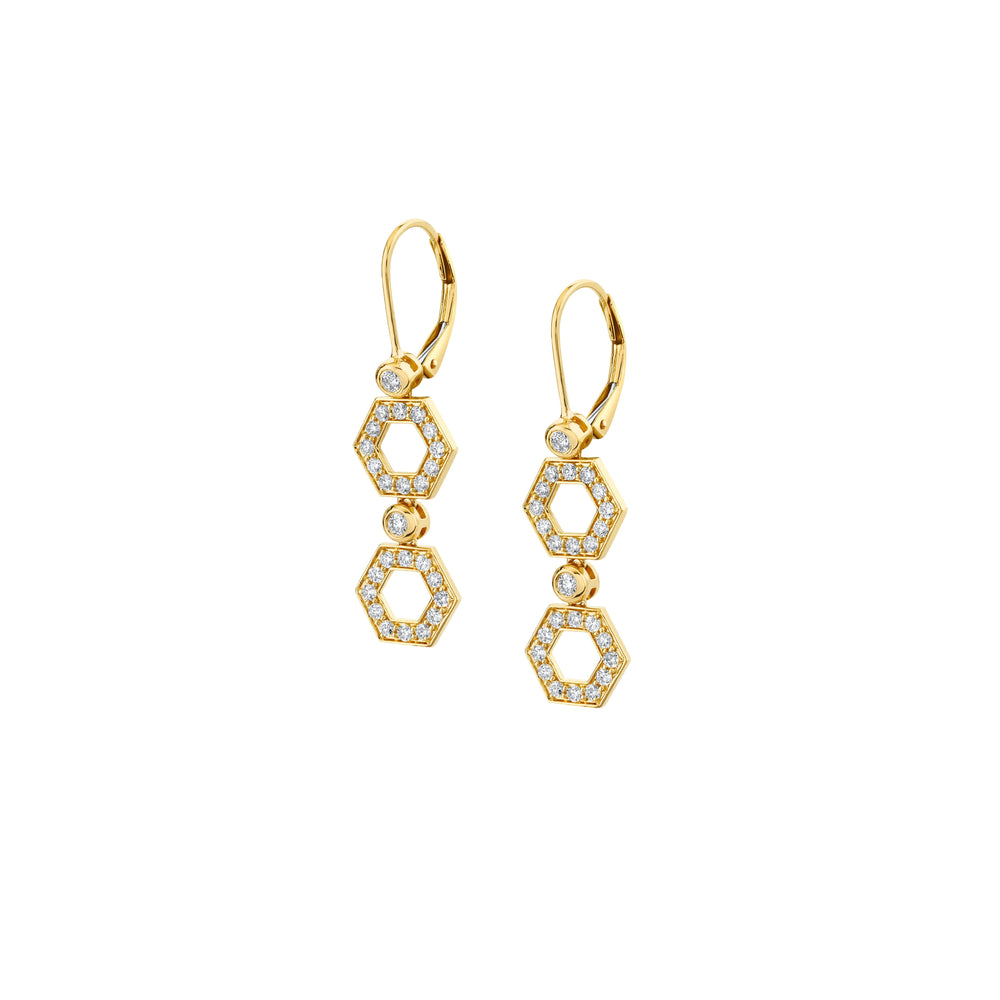 Pavé Hex Short Infinity Earrings