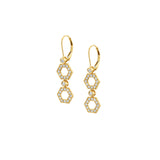 Pavé Hex Short Infinity Earrings