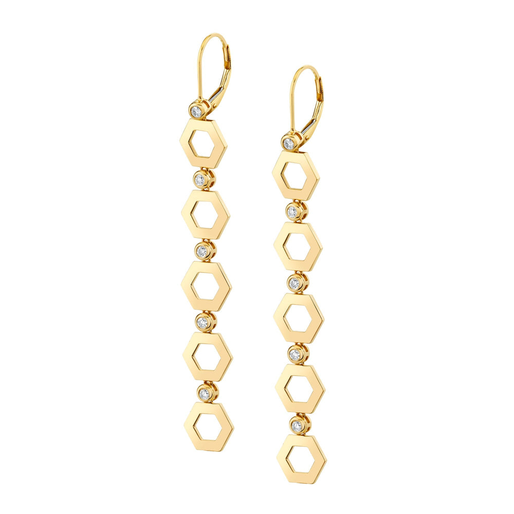 Plain Hex Long Infinity Earrings