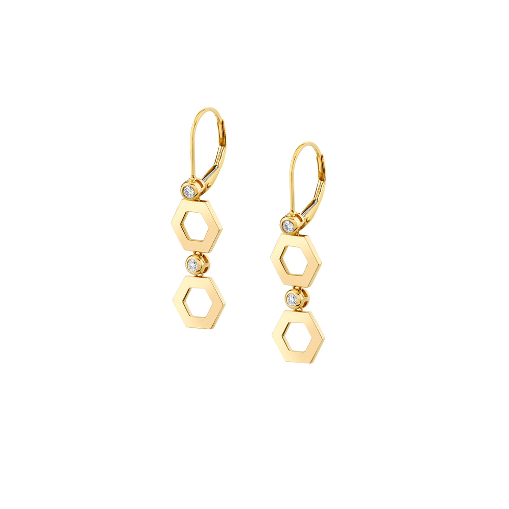Plain Hex Short Infinity Earrings
