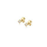 Princess Bezel Stud Earrings
