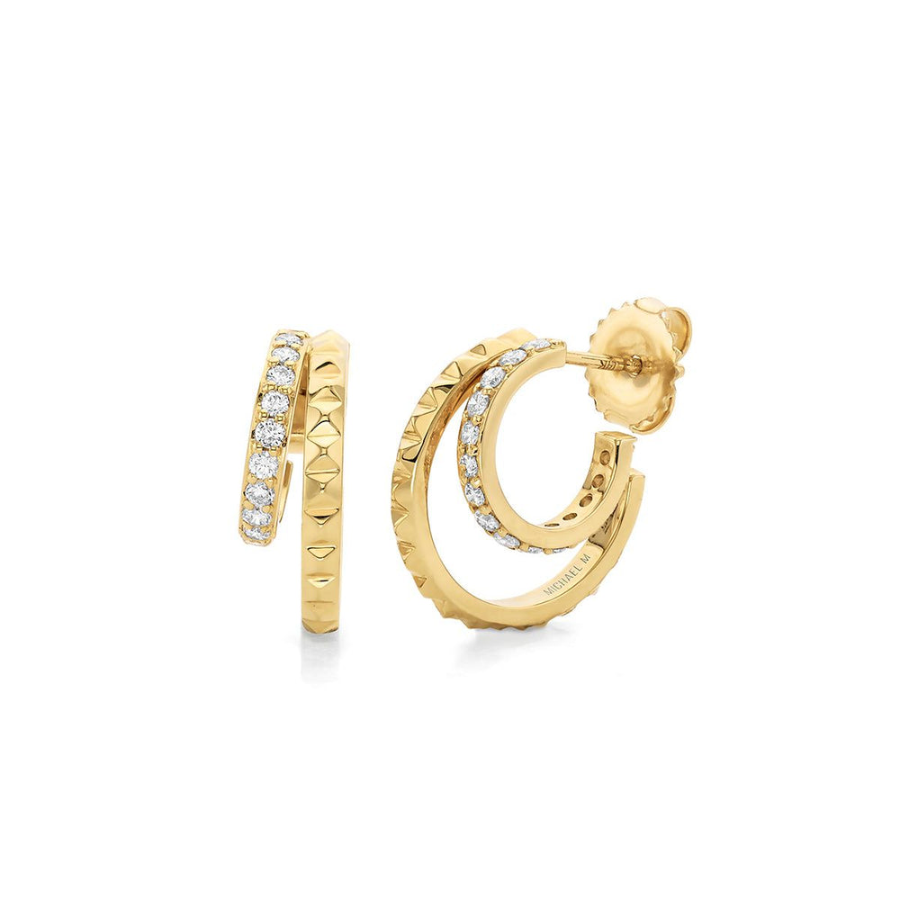Tetra Double Huggie Hoops