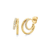 Tetra Double Huggie Hoops