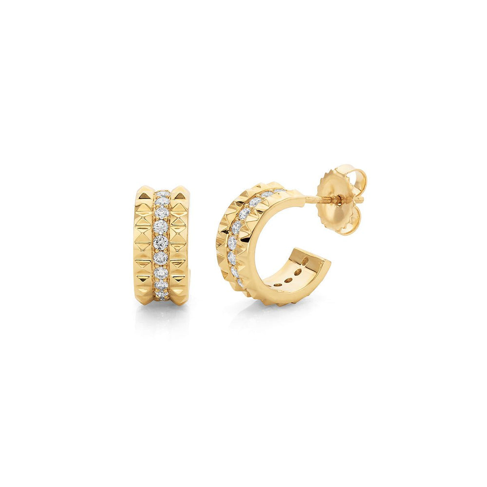 Tetra Pavé Huggie Hoops