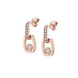 Link Earrings with Bezel Set Diamond