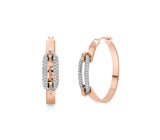Pavé Luxe Link Hoop Earrings