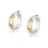 Wide Luxe Link Hoop Earrings in Gold & Silver