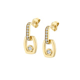 Link Earrings with Bezel Set Diamond