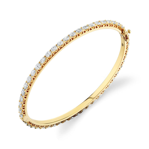 MICHAEL M Earrings 18K Yellow Gold Meksian Oval Eternity Bangle BR603M