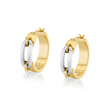 Wide Luxe Link Hoop Earrings