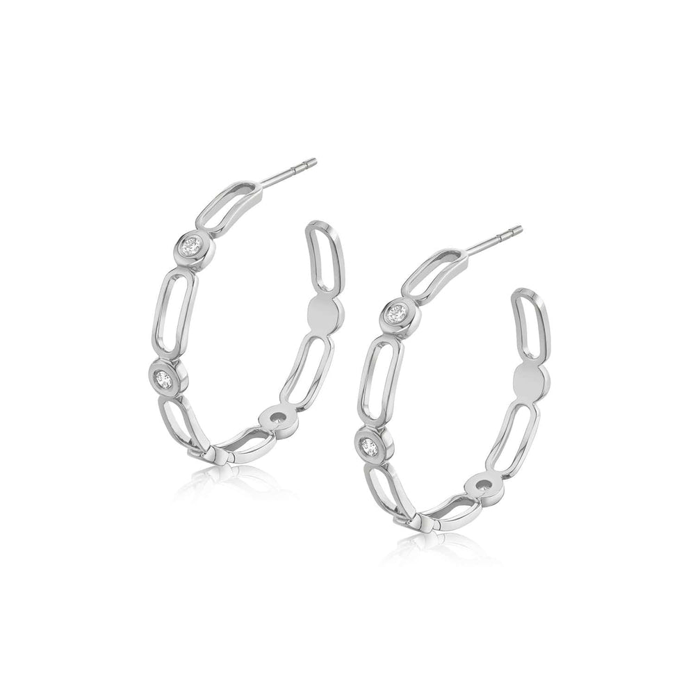 Silver Connection Hoops