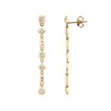 Mixed Shape Bezel Tennis Earrings