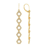 Pavé Hex Long Infinity Earrings