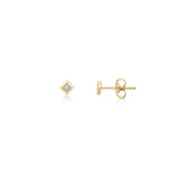 Princess Bezel Stud Earrings