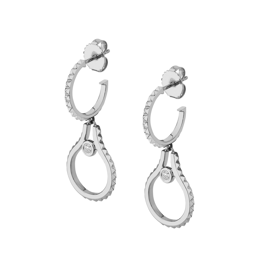Silver Mini Signature MM Tetra Earrings