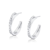 Silver Tetra Crossover Hoops