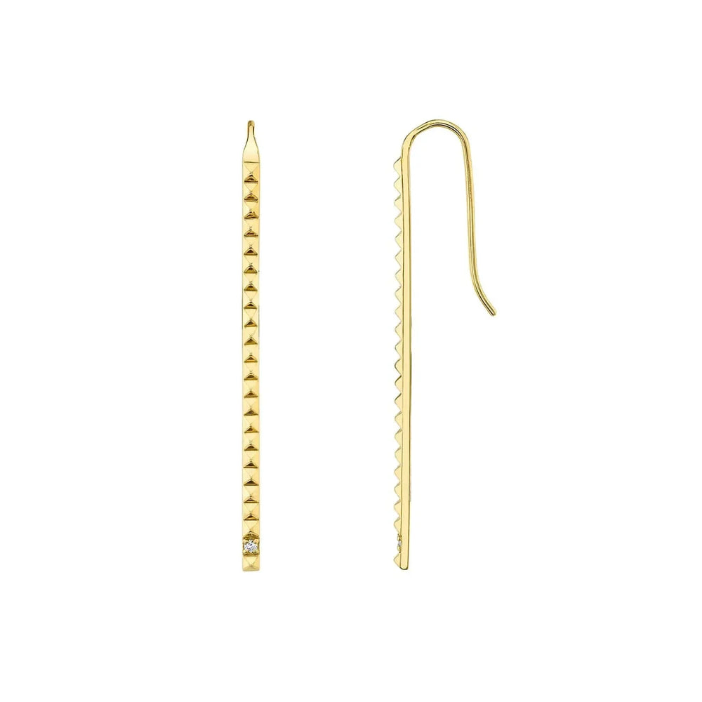 Single Stone Foundation Bar Earrings