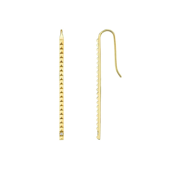 MICHAEL M Earrings Single Stone Foundation Bar Earrings