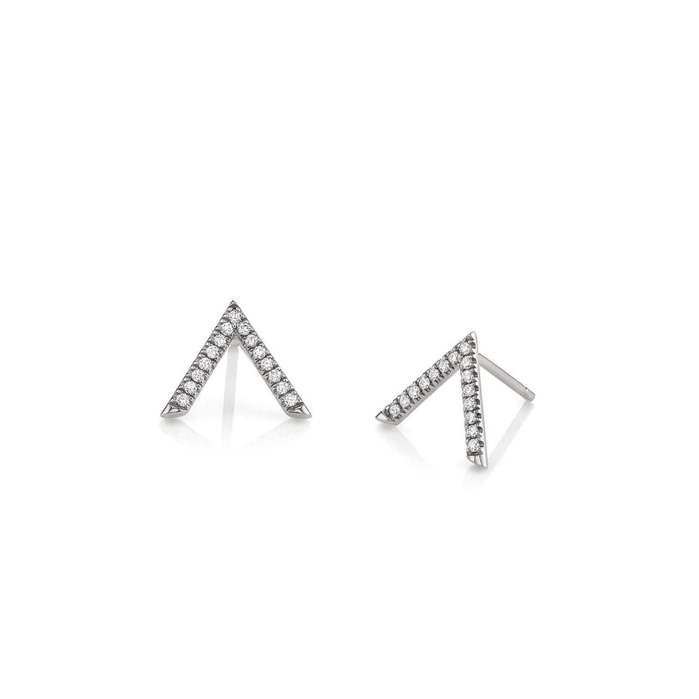 Single V Diamond Stud Earrings